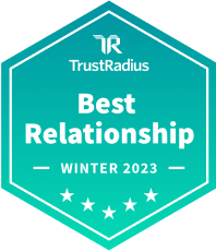 TrustRadius Best Relationship Winter 2023 award icon